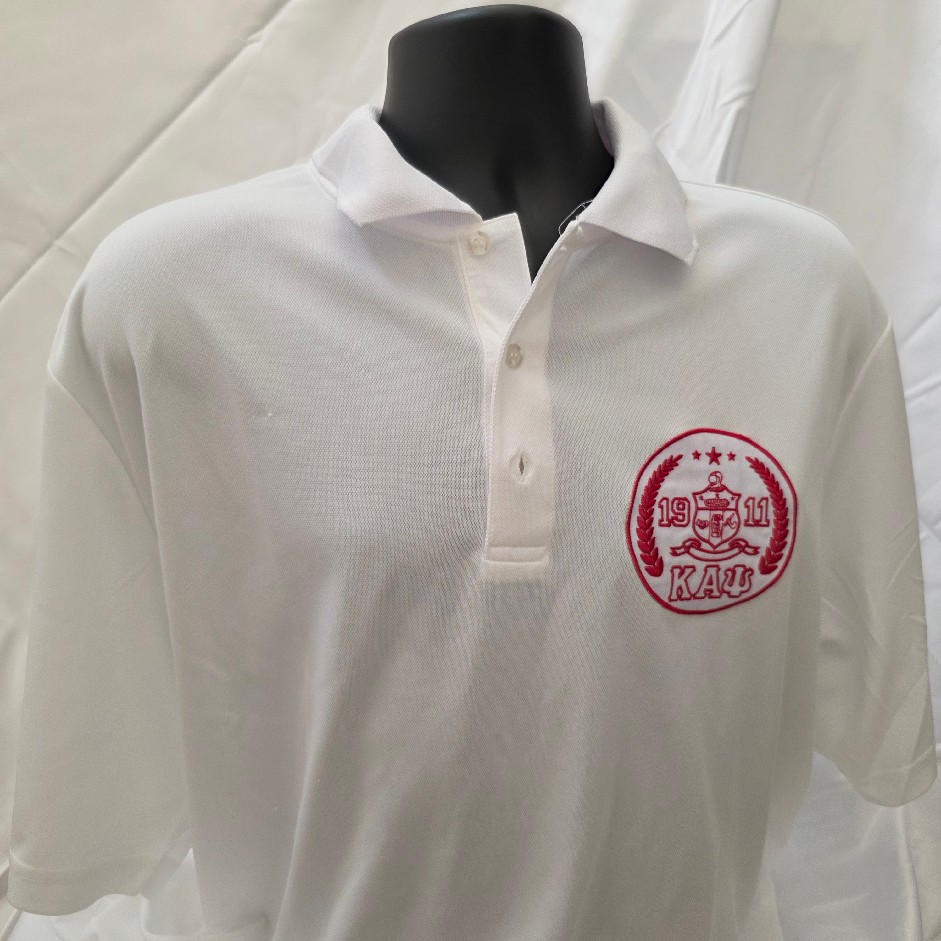 Kappa Alpha Psi White Coat of Arms Polo Shirt