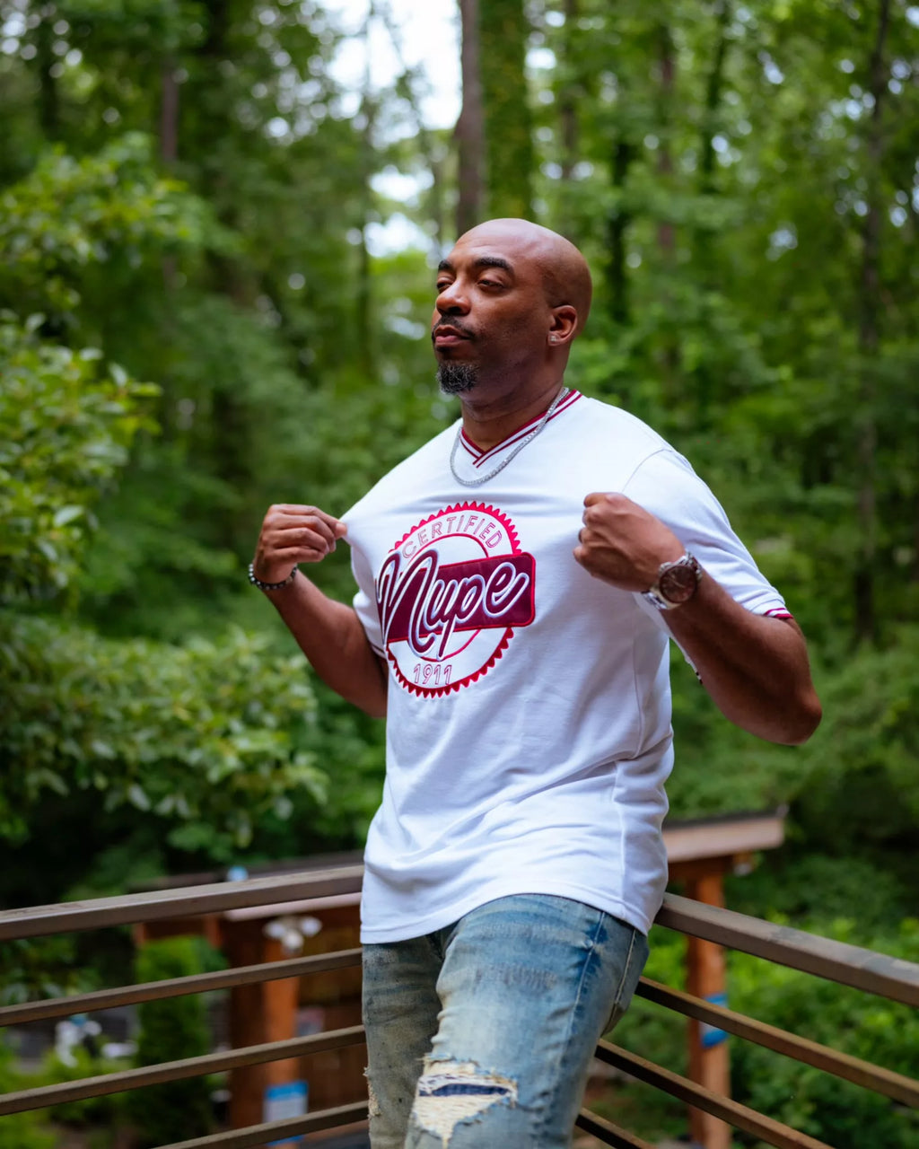 Kappa Alpha Psi Certified White Nupe V-Neck Jersey image 1