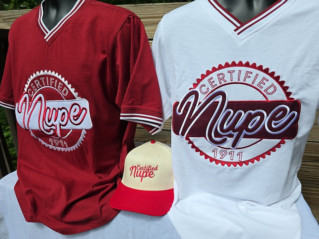 Kappa Alpha Psi Certified White Nupe V-Neck Jersey image 3