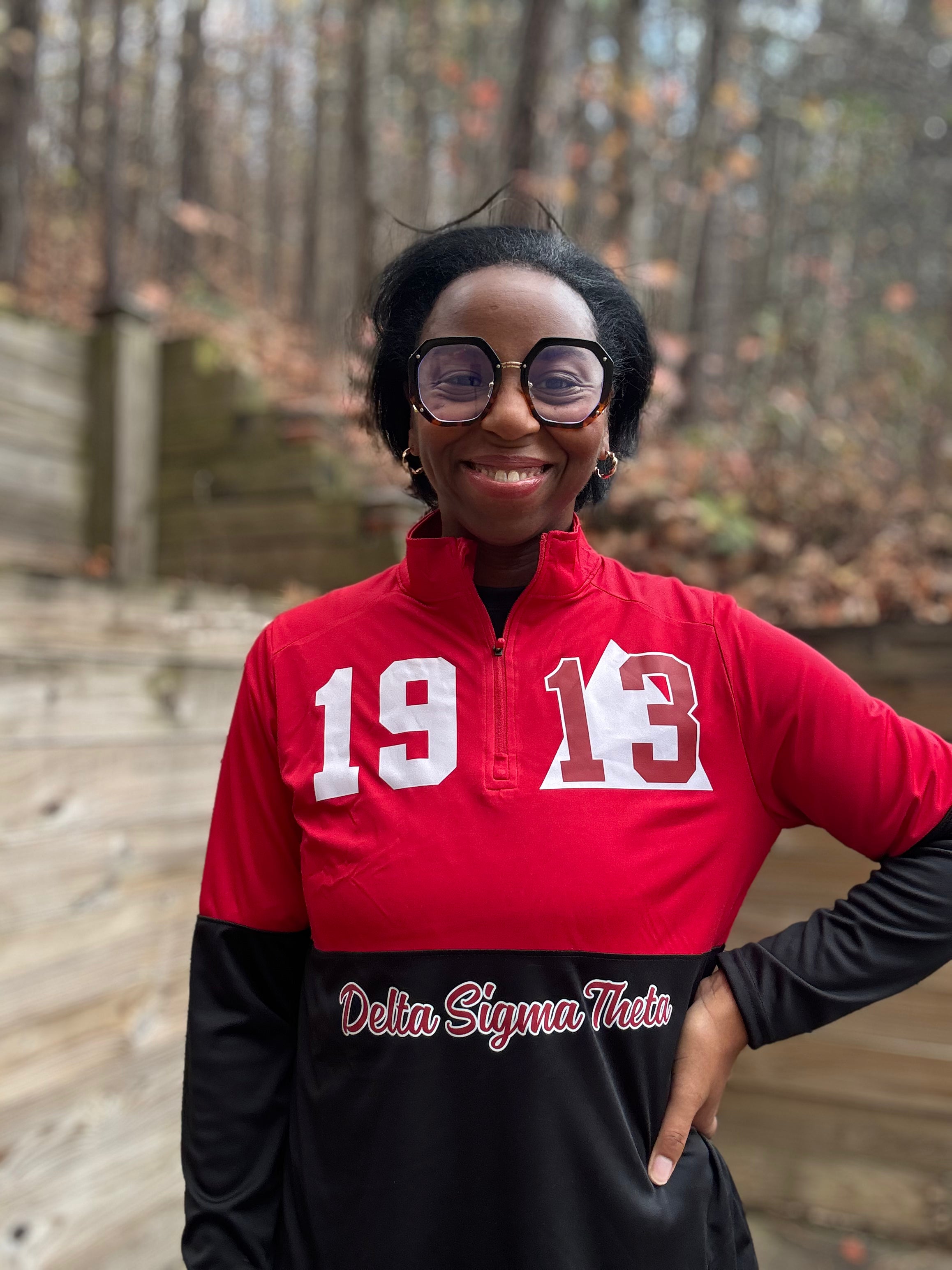 Delta Sigma Theta 1913 Two Tone Delta-Zip Pullover