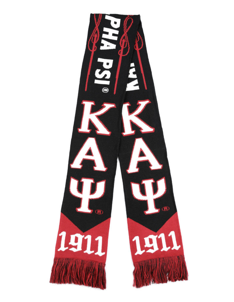 Black and red scarf with Kappa Alpha Psi Greek letters and 1911 