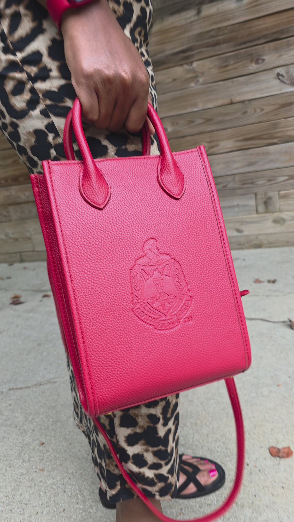 Delta Sigma Theta Crossbody Bag With Emboss Crest